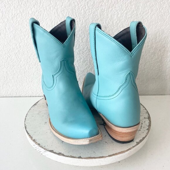 Lane EMMA JANE Womens Cowboy Bootie 9 Turquoise Blue Western Cowgirl Short Boots - Picture 1 of 11